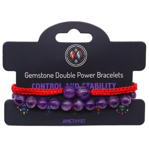 Gemstone Double Power Braclets- Amythist