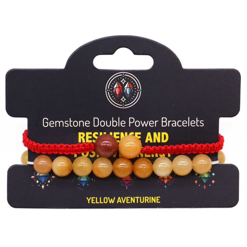 Gemstone Double Power Braclets- Yellow Adventurine
