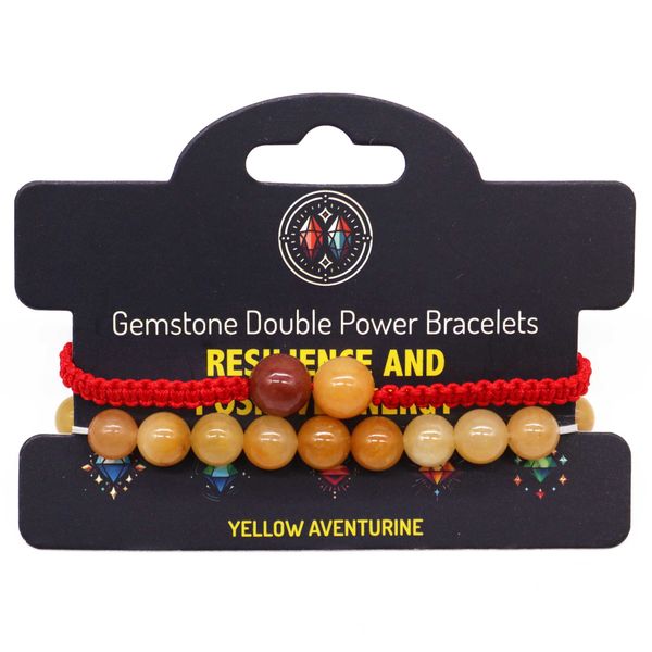 Gemstone Double Power Braclets- Yellow Adventurine