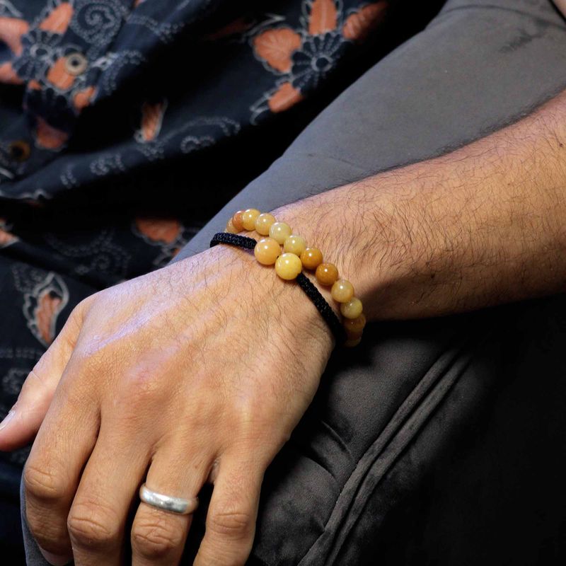 Gemstone Double Power Braclets- Yellow Adventurine