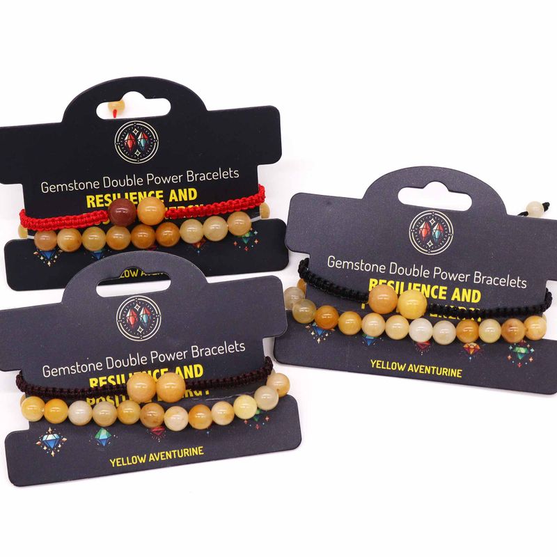 Gemstone Double Power Braclets- Yellow Adventurine