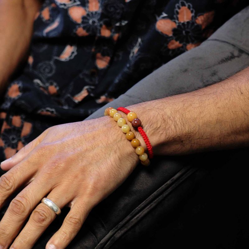 Gemstone Double Power Braclets- Yellow Adventurine