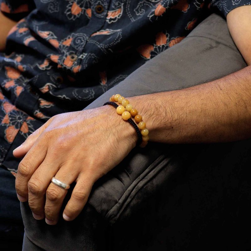 Gemstone Double Power Braclets- Yellow Adventurine