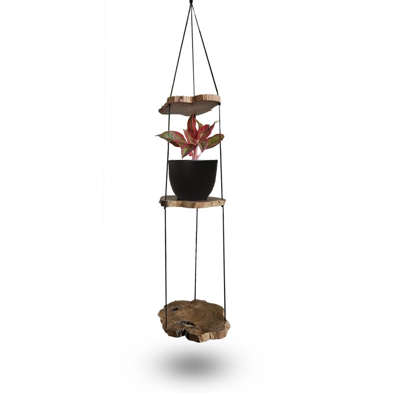 Hanging Gamel Wood Shelf - Three Levels