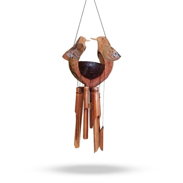Bamboo Wind Chime - Natural Finish - Husband & Wife