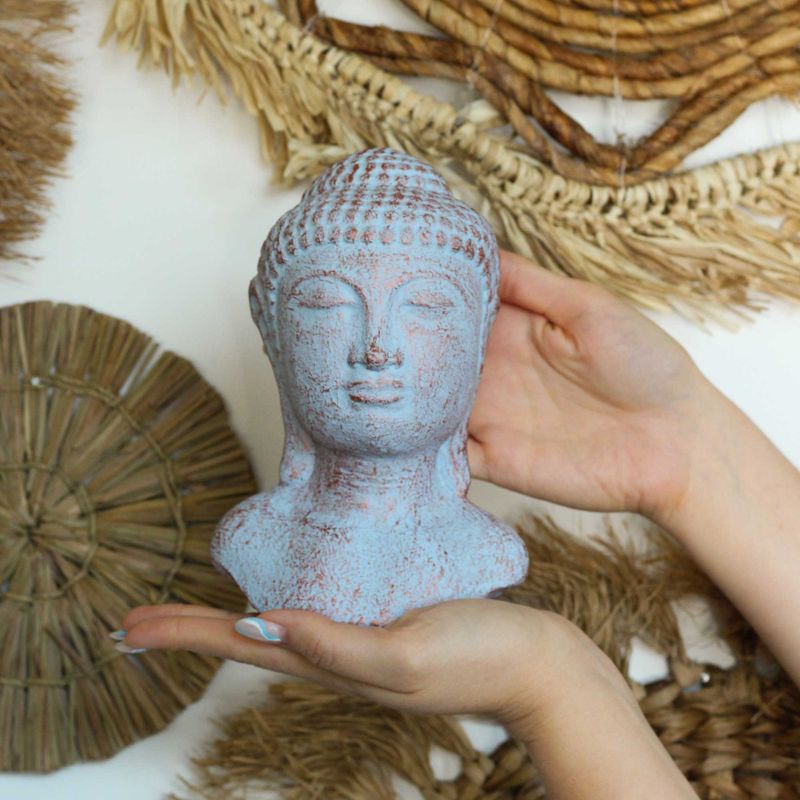 Tranquility Buddha Head - Blue Copper