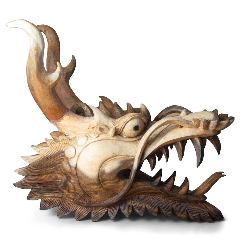 Live-size Dragon Head Carving  - 30cm