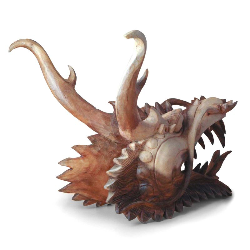 Live-size Dragon Head Carving  - 30cm
