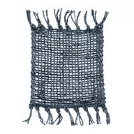 Seagrass Fringe Natural Coaster - Charcoal
