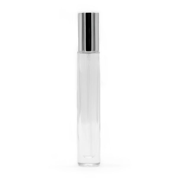 10ml Round Tall Slim Bottle, Silver Spray and Cap