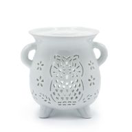 Cauldron Oil Burner - Owl - White