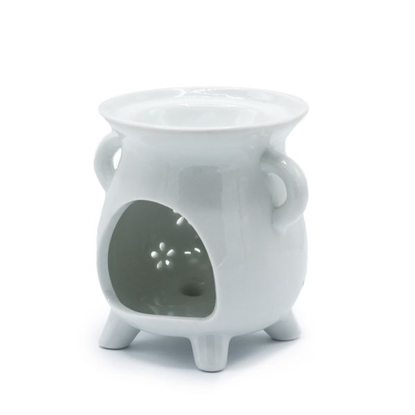 Cauldron Oil Burner - Owl - White