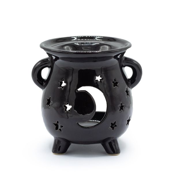 Cauldrons Oil Burner - Moon & Stars - Black