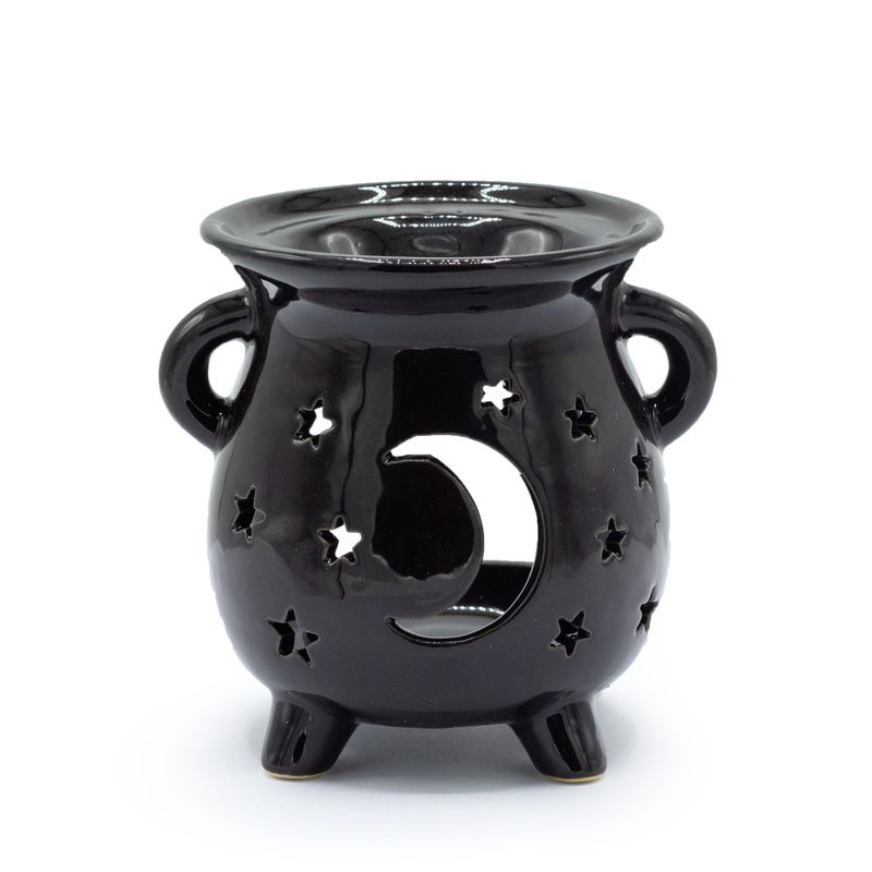 Cauldrons Oil Burner - Moon & Stars - Black