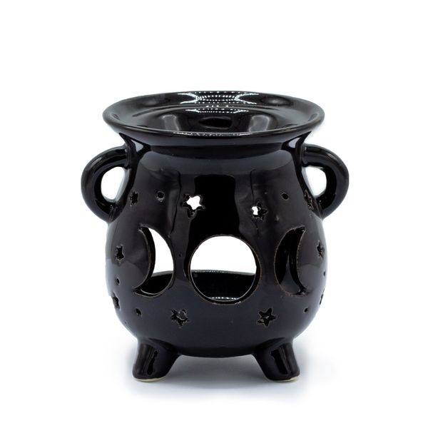 Cauldrons Oil Burner - Moon Phase - Black