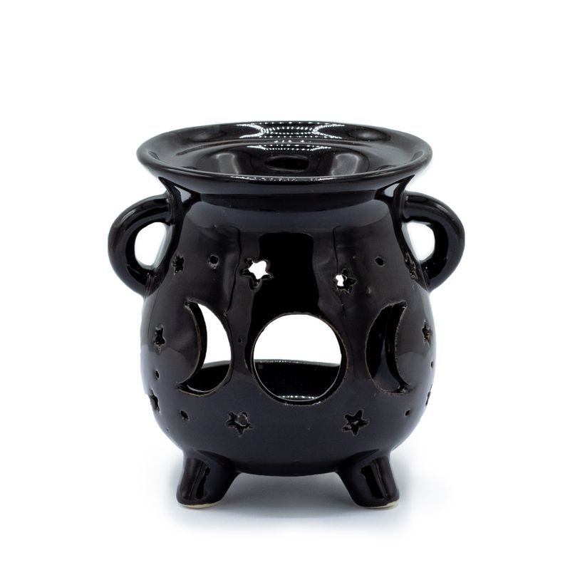 Cauldrons Oil Burner - Moon Phase - Black