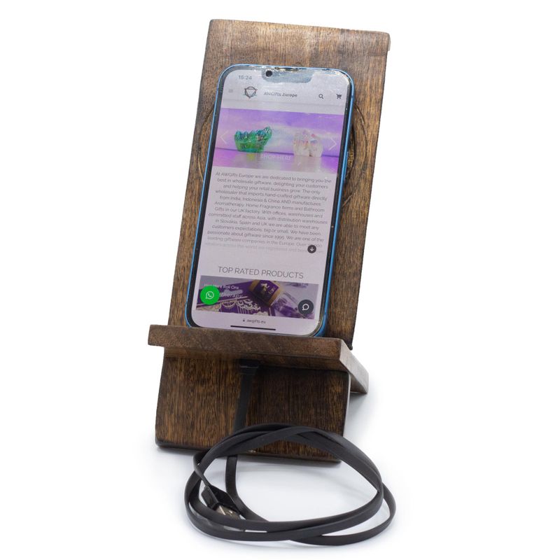 Wooden Carved Phone Stands - Tree of Life 20x9.5cm