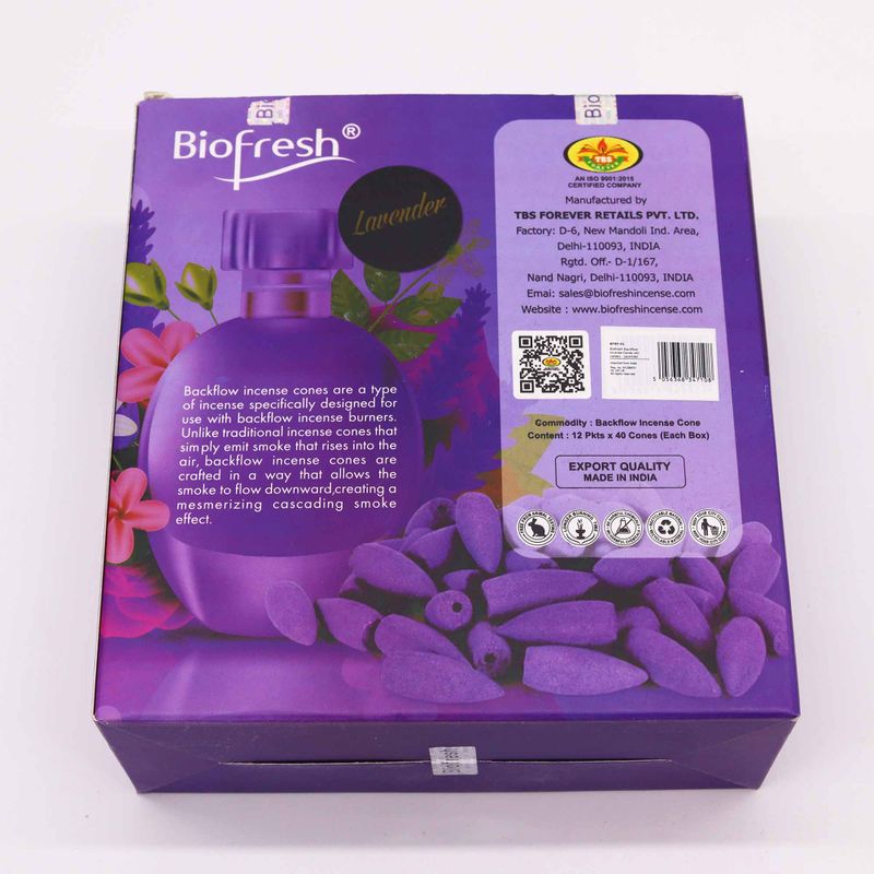 Biofresh Backflow Incense Cones (40 cones) - Lavender