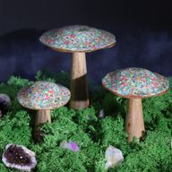 Large Mushroom - 20cm -  Mediterranean Tile Pattern