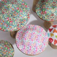Small Mushroom -   10cm - Pastel Hearts