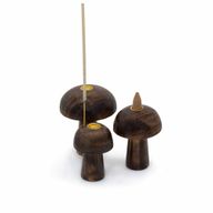 Set of 3 Incense Cone Mushrooms (10cm 9cm 8cm)