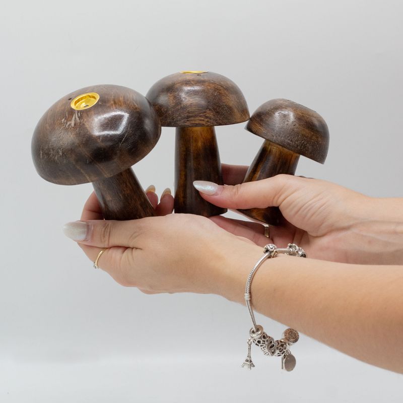 Set of 3 Incense Cone Mushrooms (10cm 9cm 8cm)