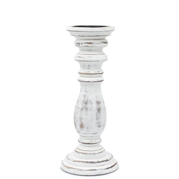 Classic Candle Stand - Whitewash - 30x10cm - Medium