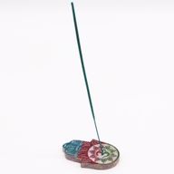 Soapstone Hamsa Incense Holder 9x6cm -OM