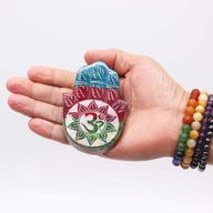 Soapstone Hamsa Incense Holder 9x6cm -OM