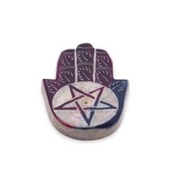 Soapstone Hamsa Incense Holder 9x6cm -Pentigon