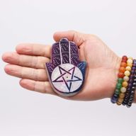 Soapstone Hamsa Incense Holder 9x6cm -Pentigon