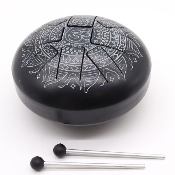 Large Happy Drum Om Mandala Engraved- 22x18cm