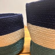 Set of 3 Jute Baskets - Evil Eye - 15 cm / 20 cm / 25 cm