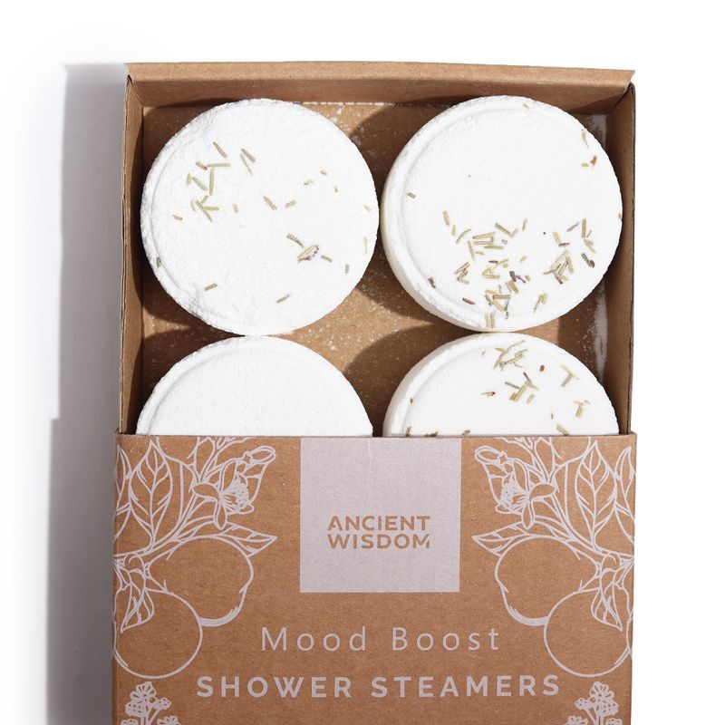 Zen Shower Steamers - Therapy Wellness Gift Set - Mood Boost (White)