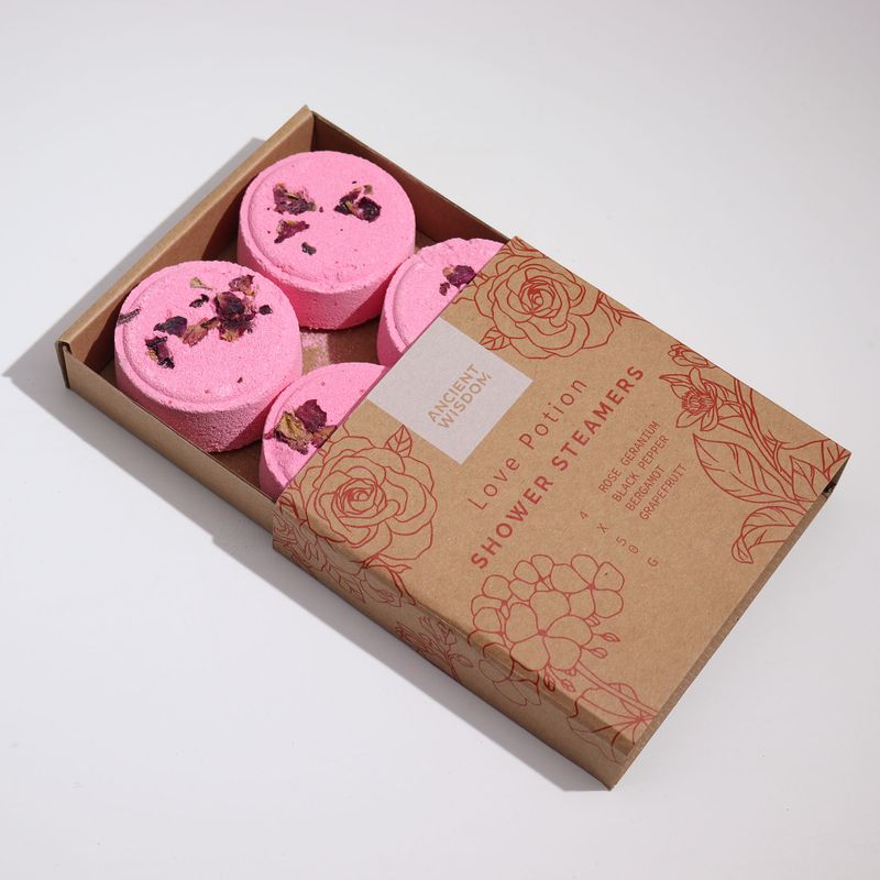 Zen Shower Steamers - Therapy Wellness Gift Set - Love Potion (Pinky Red)