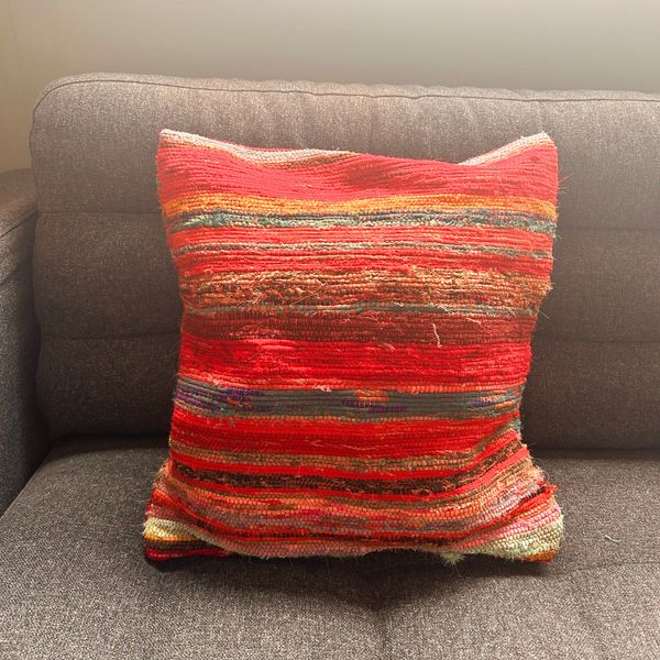 Rag Rug Cushion Covers - 40x40cm - Rich Reds