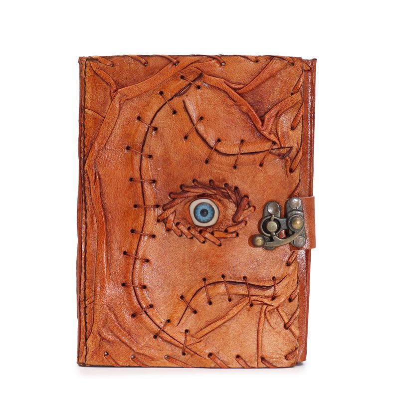 Light Brown Tan Book - Evil Eye Decor - 17.5x13x3cm