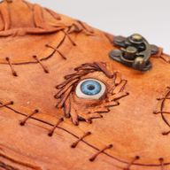 Light Brown Tan Book - Evil Eye Decor - 17.5x13x3cm