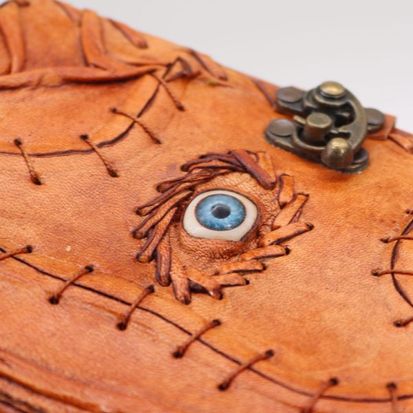 Light Brown Tan Book - Evil Eye Decor - 17.5x13x3cm