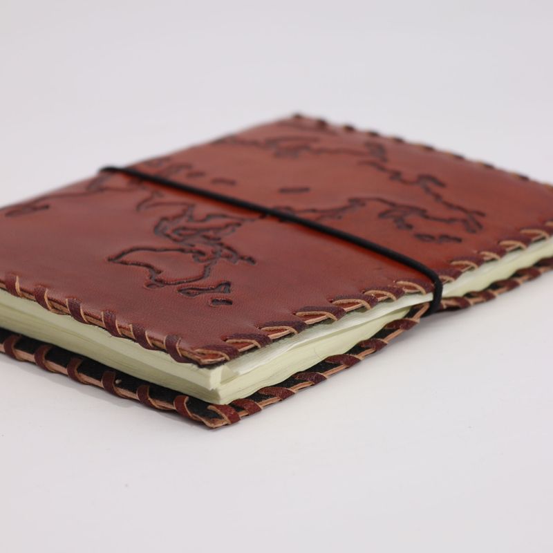 Travel Journal with wrap - Light Tan - 17x13cm