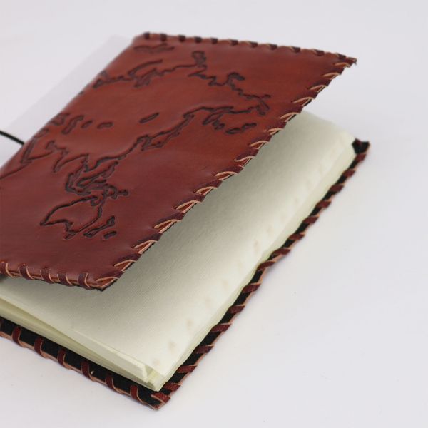 Travel Journal with wrap - Light Tan - 17x13cm