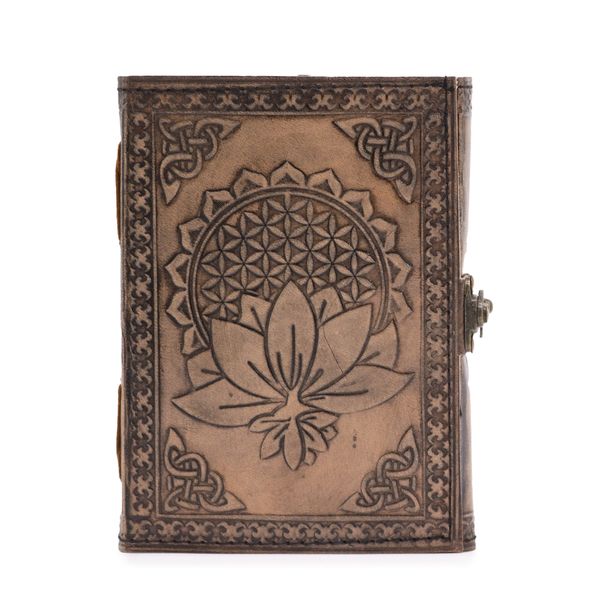 Lotus Mandala - Esoteric Notebook - Antique Grey - 17.5x12.5x3cm