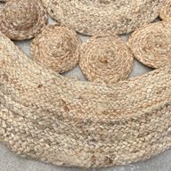 Round Soft Jute Rug Circles Inside 90cm