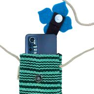 Phone Holder Bag Stripes Green - flower decor
