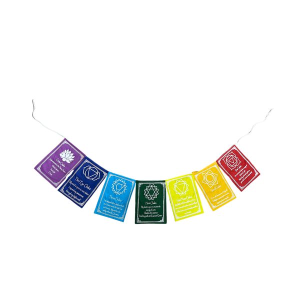 Seven Chakra Colours & Mantra - Med (7 Flags)