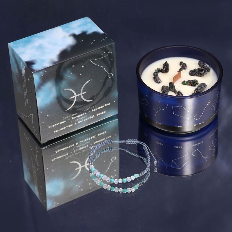 Zodiac Crystal Candle with Gemstone Bracelet -  Starter Pack (3 of each)