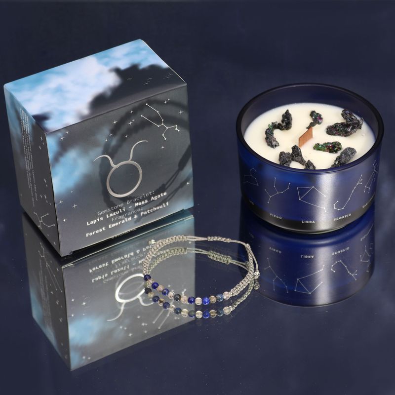 Zodiac Crystal Candle with Gemstone Bracelet -  Starter Pack (3 of each)