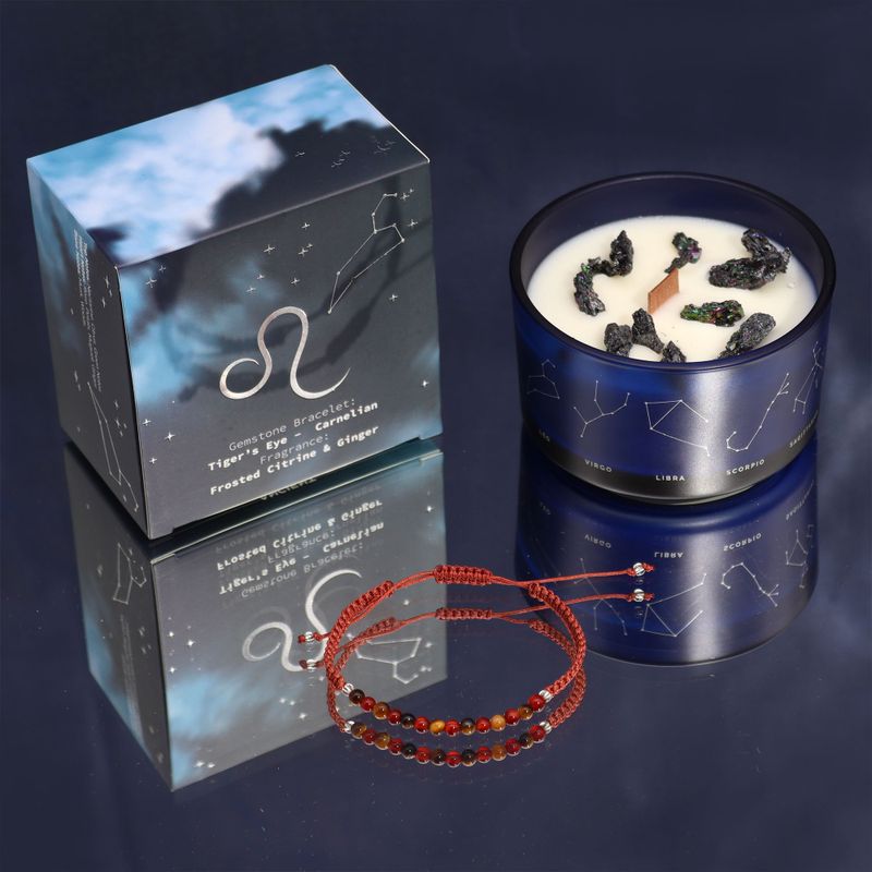 Zodiac Crystal Candle with Gemstone Bracelet -  Starter Pack (3 of each)