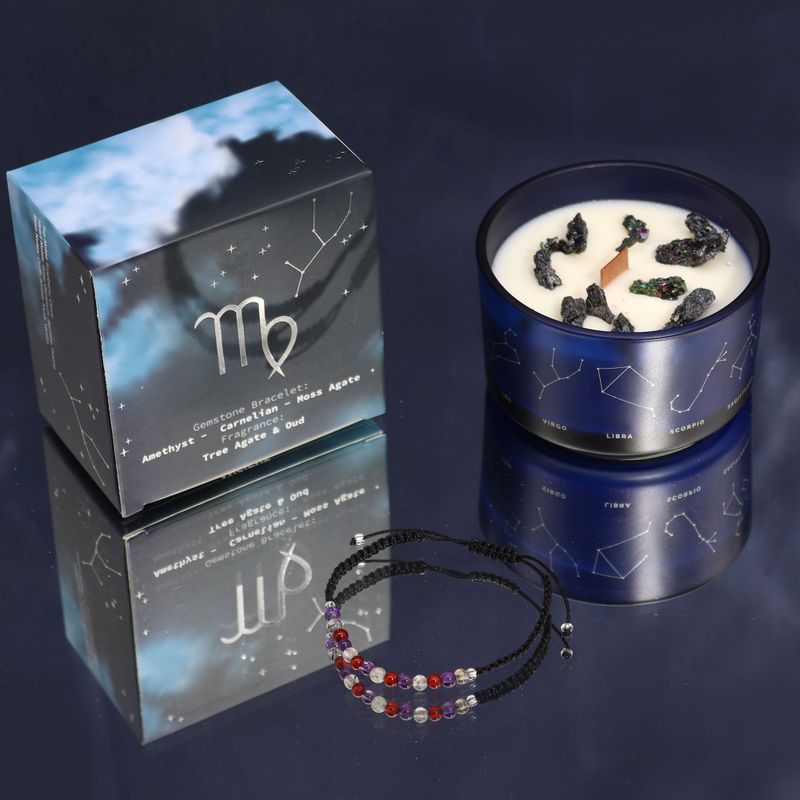 Zodiac Crystal Candle with Gemstone Bracelet -  Starter Pack (3 of each)