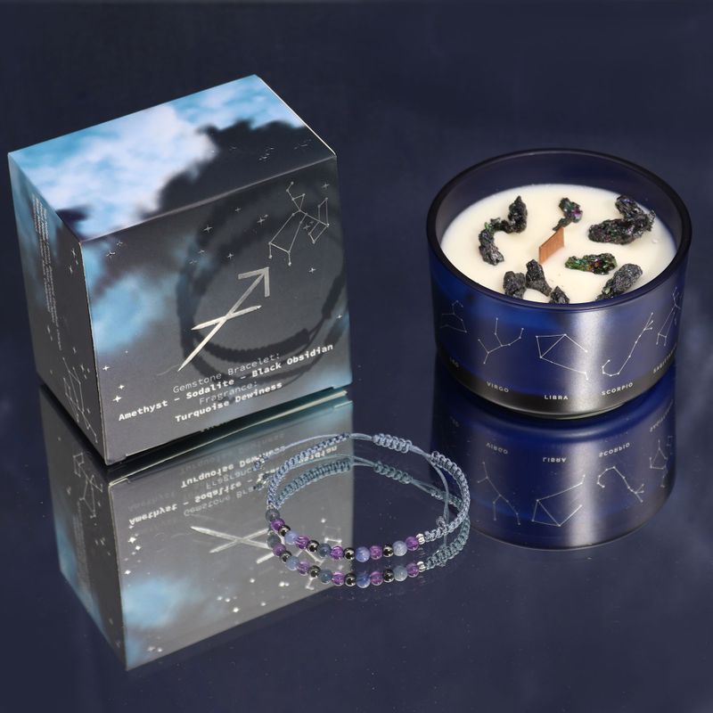Zodiac Crystal Candle with Gemstone Bracelet -  Starter Pack (3 of each)